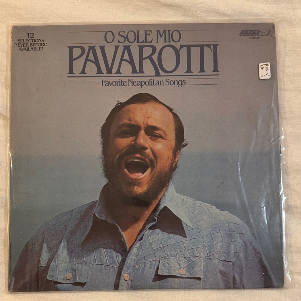 Vintage vinyl:  "O Sole Mio" by "Pavarotti"